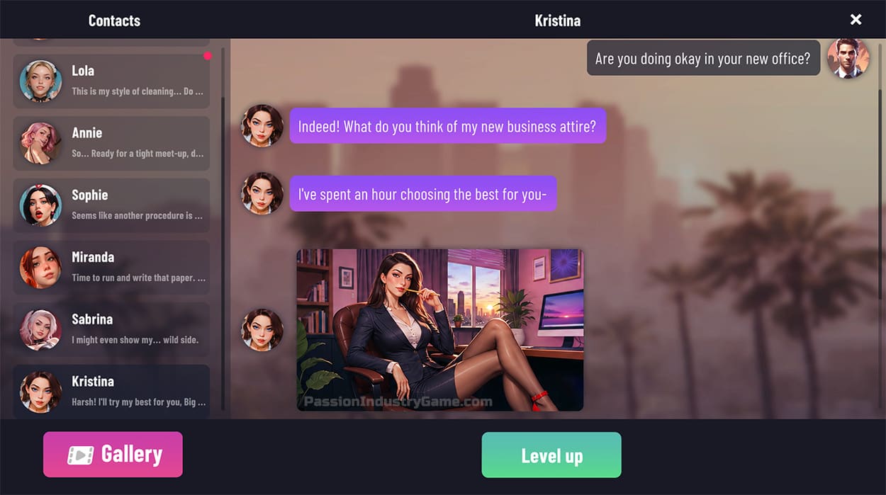 Système de chat dans Passion Industry