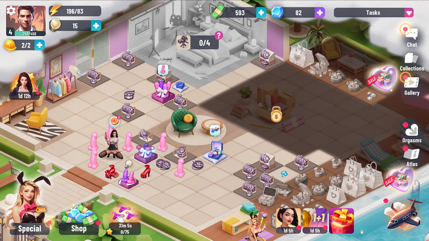 Gameplay de fusion dans Passion Industry